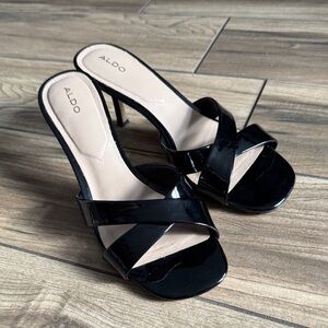 ALDO Black Strappy Kitten Heels